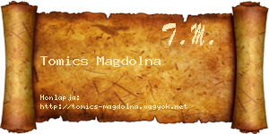 Tomics Magdolna névjegykártya